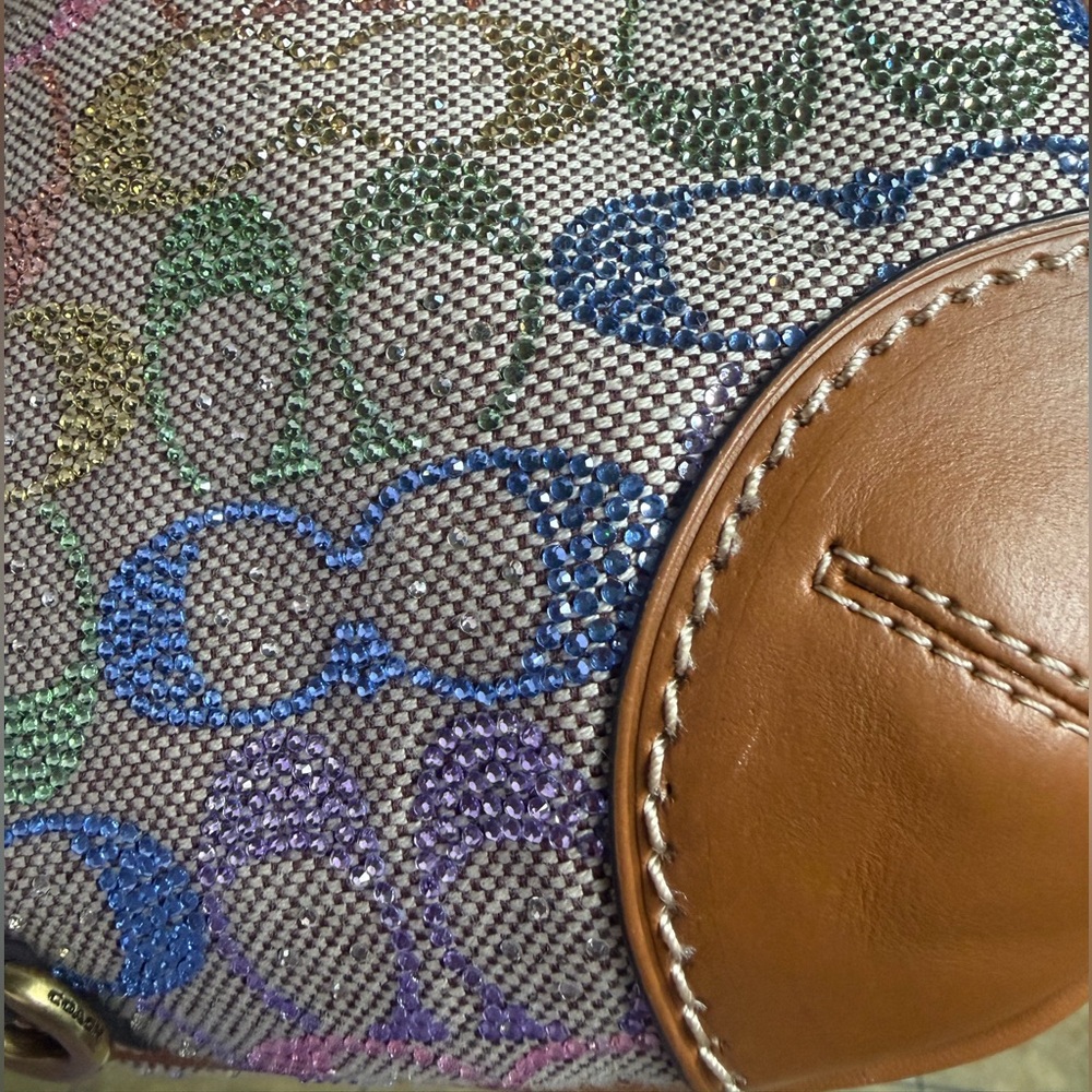 Coach Hobo in Multicolor Signature Canvas with Saddle Brown Leather Trim - Picture 9 of 16